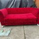 Red Fabric Monster Three-Seat Sofa with Rose Pattern from Bretz
