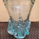 Large Daum Nancy vase Lorraine cross blue Sorcy model 1930