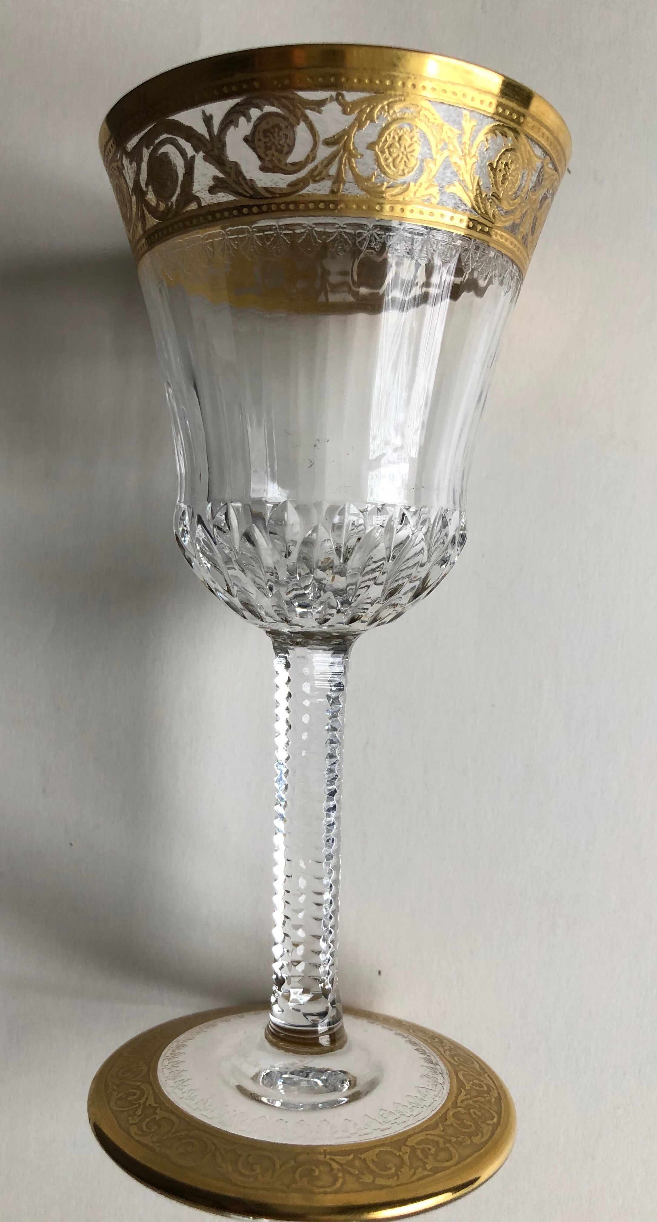 6 crystal wine glasses from Saint Louis thistle model