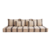 Set of striped Moroccan floor cushions handwoven.