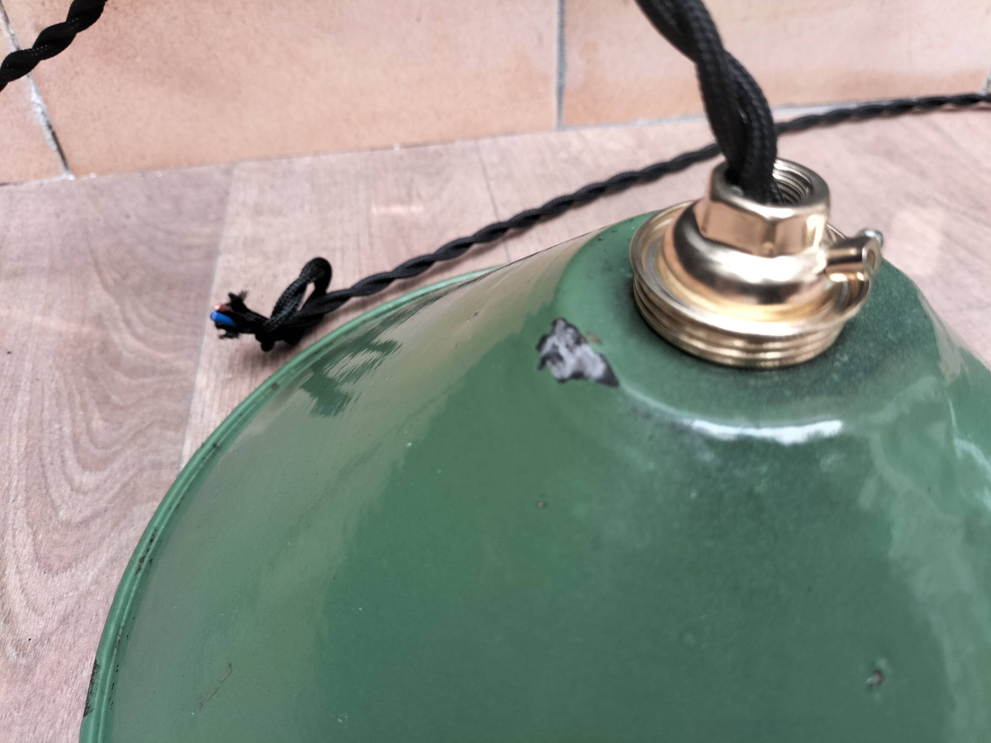 Enameled sheet metal cone pendants