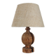 Rare vintage Mid Century brutalist flamed pine table lamp  by Temde