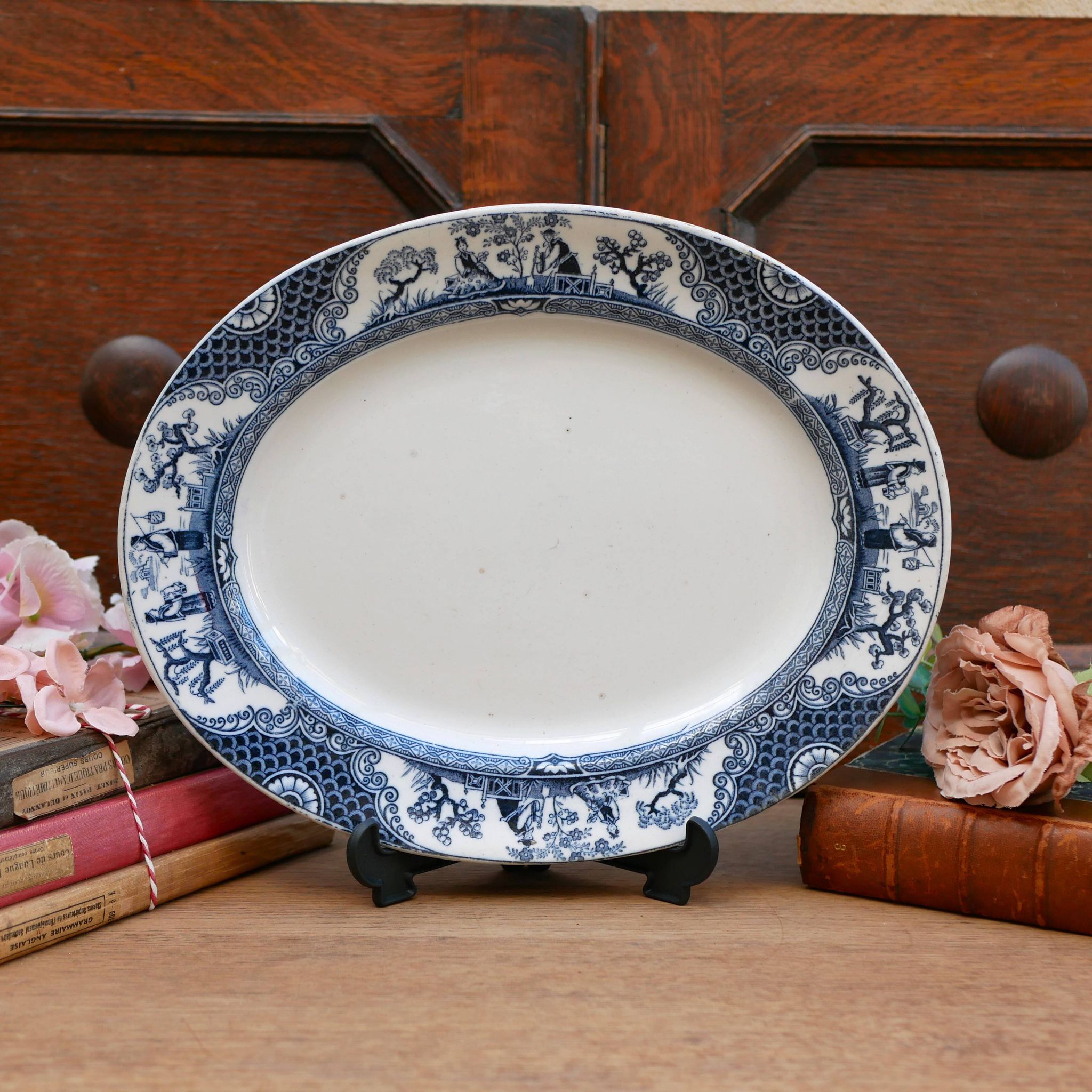 Adderleys Ltd Plate motif Nankin Made in 1912 Blue and white stoneware plate