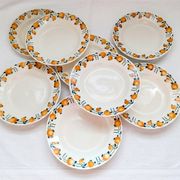 8 assiettes creuses Stivert – décor orange