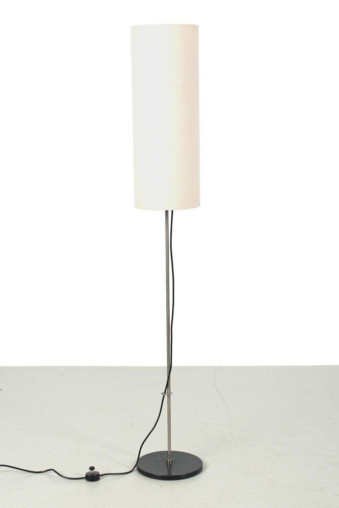 Vintage Floor Lamp with Beige Tube Shade