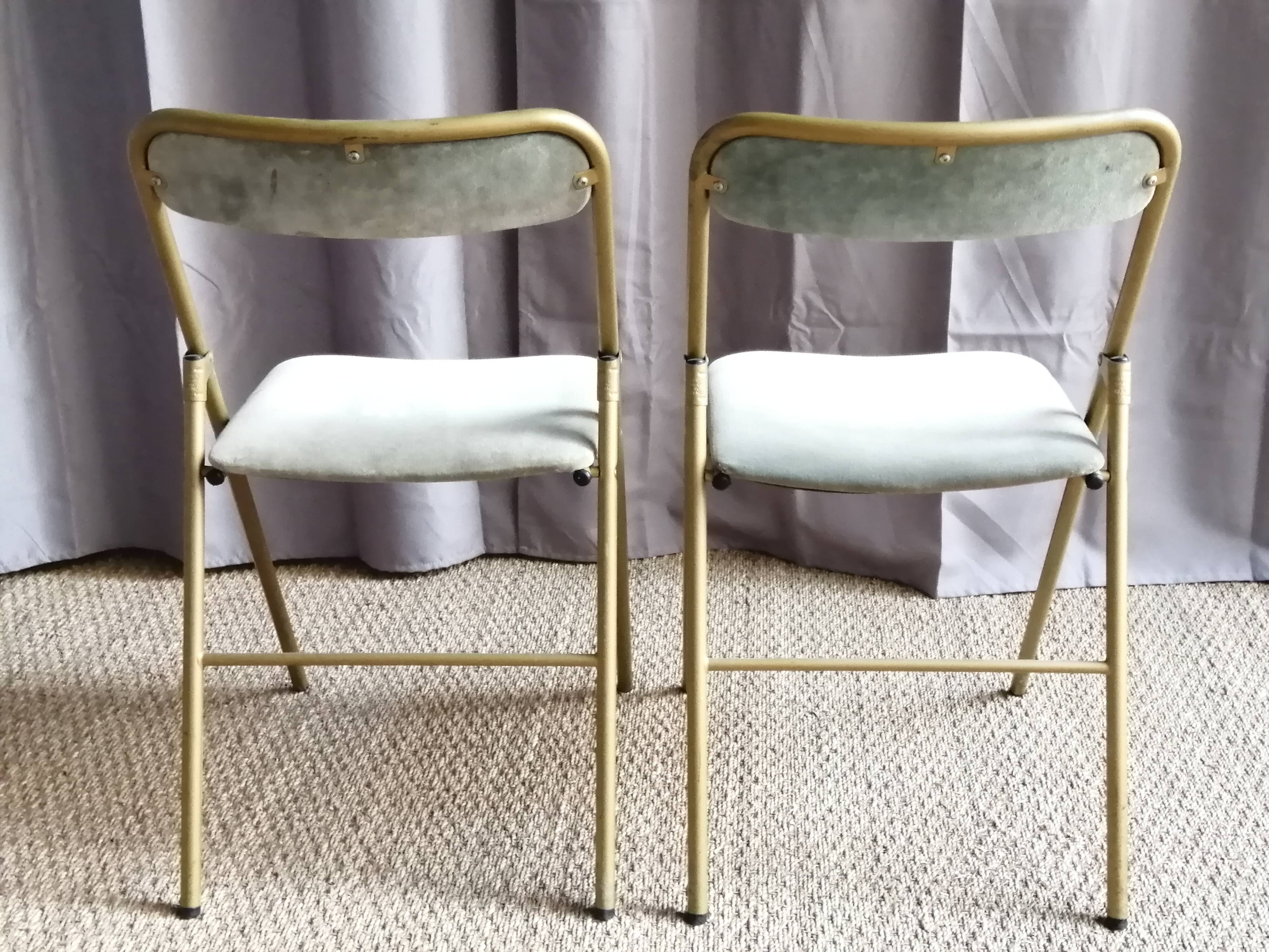 Pair of folding theatre chairs