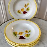Lot of 6 hollow plates Digoin Sarreguemines model "Alouette" years 30-40