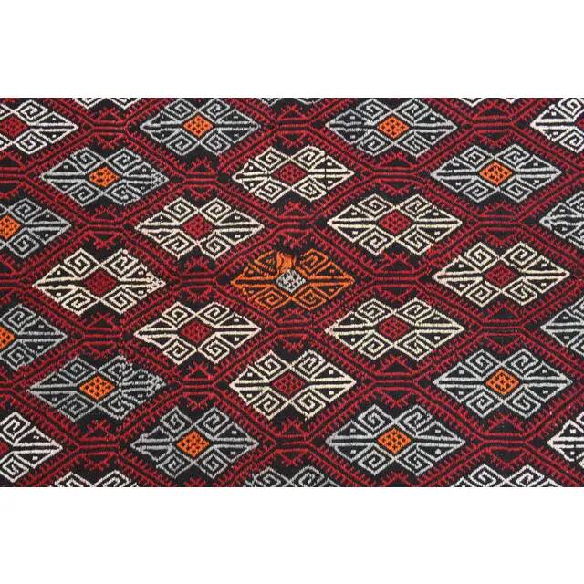 1970s Vintage Turkish Oushak Handmade Wool Cotton Red Area Rug 166x235