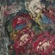 Modernist oil painting on canvas "Flowers" by Branislava Modelska-Jovanovic