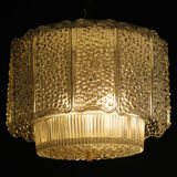 Glass chandelier worked in "rostrato" technique from the 1970s, Italy