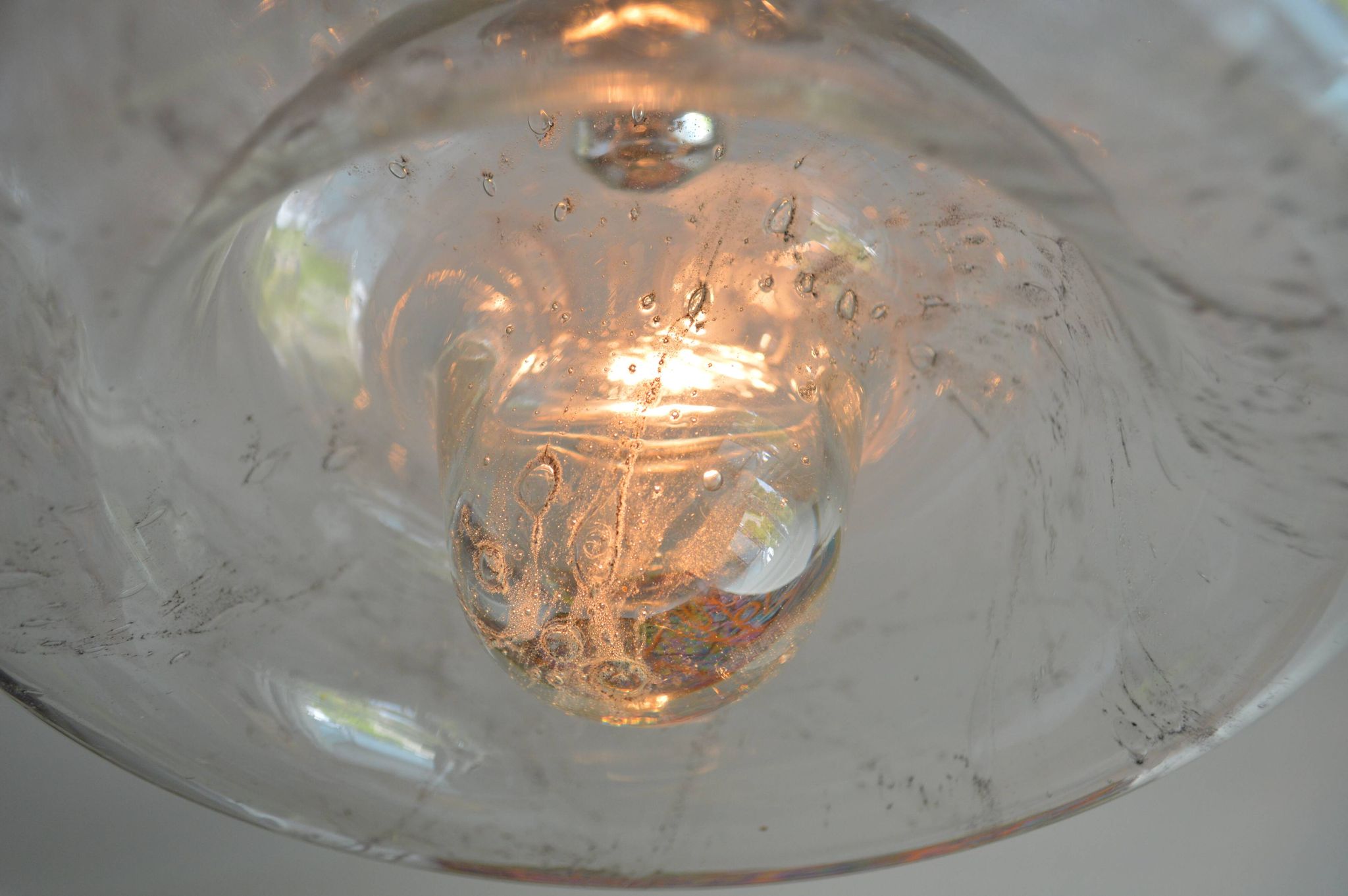 Vintage 1960s Doria design ceiling light in crystal glass