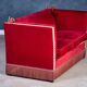Knole Vintage Canapé in Red Velvet with Floral Cushions, 1950s