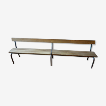 School bench metal and wood 1960