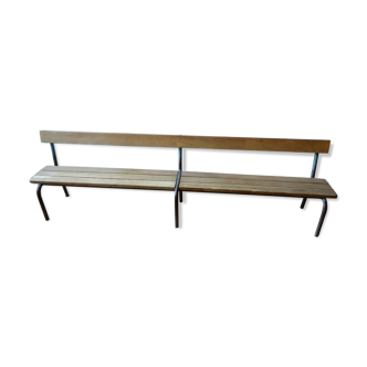 School bench metal and wood 1960