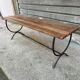 Rustic oak wrought iron bench
