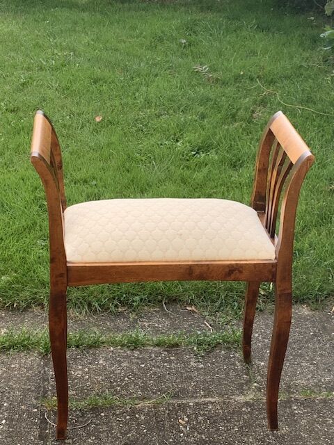 Bench, end of sofa, two-tone wooden end of bed. Old