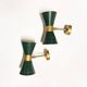 Pair of Italian diabolo wall lights, design 1950.