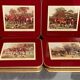 Suite de 6 dessous de verre en liège Clover Leaf décor scènes de chasse à courre