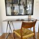 Smoked glass and chrome metal desk by Milo Baughman for Rochebobois