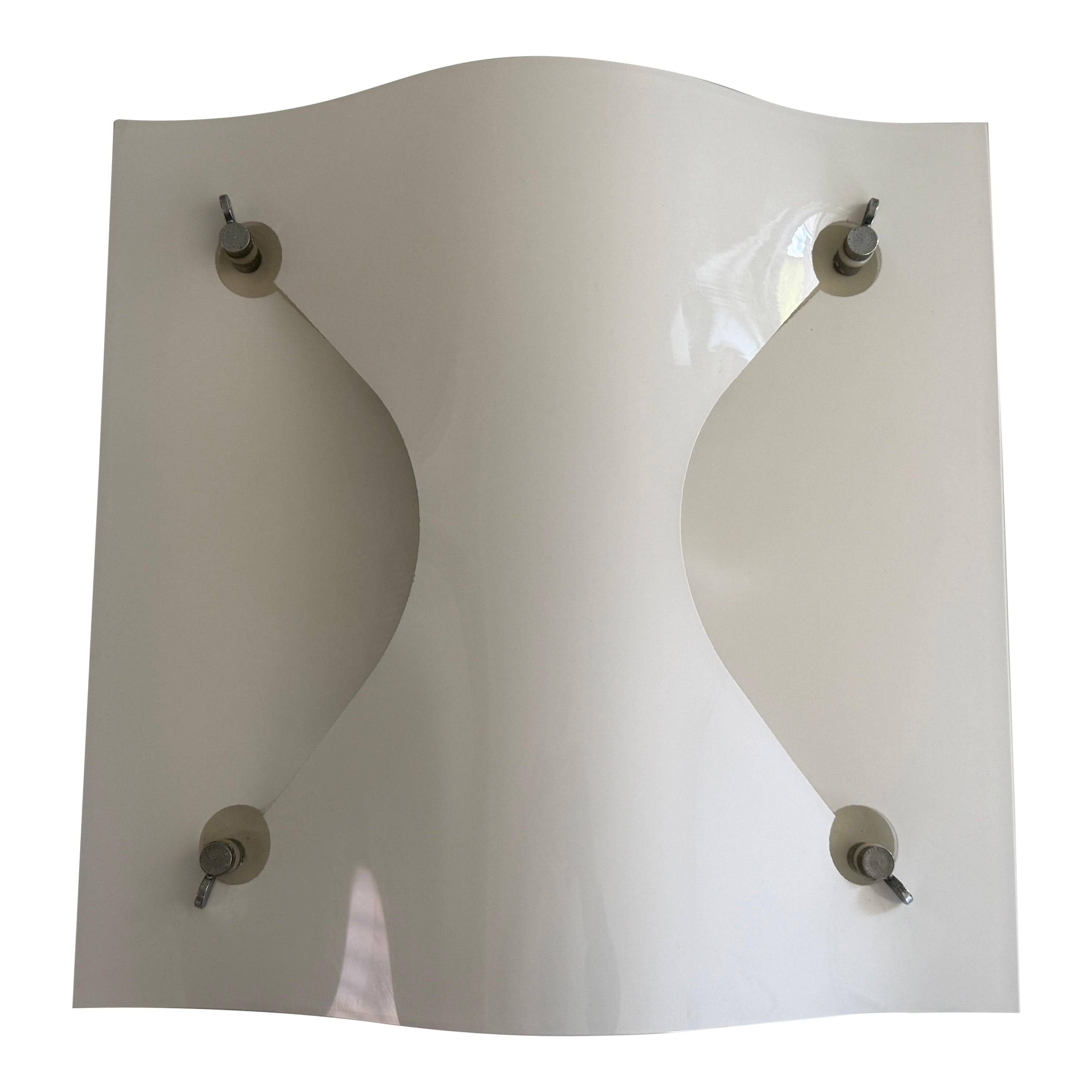 Simple wall light in opal glass with a square design, 1970s, Italy.