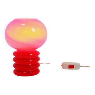 Lampe de table en verre opalin par Herwig & Frank Sterckx pour De Rupel