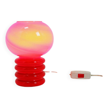 Lampe de table en verre opalin par Herwig & Frank Sterckx pour De Rupel