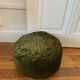 Olive green velvet pouf