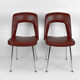 Pair of chairs in chrome and skaï, circa 1960