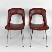 Pair of chairs in chrome and skaï, circa 1960