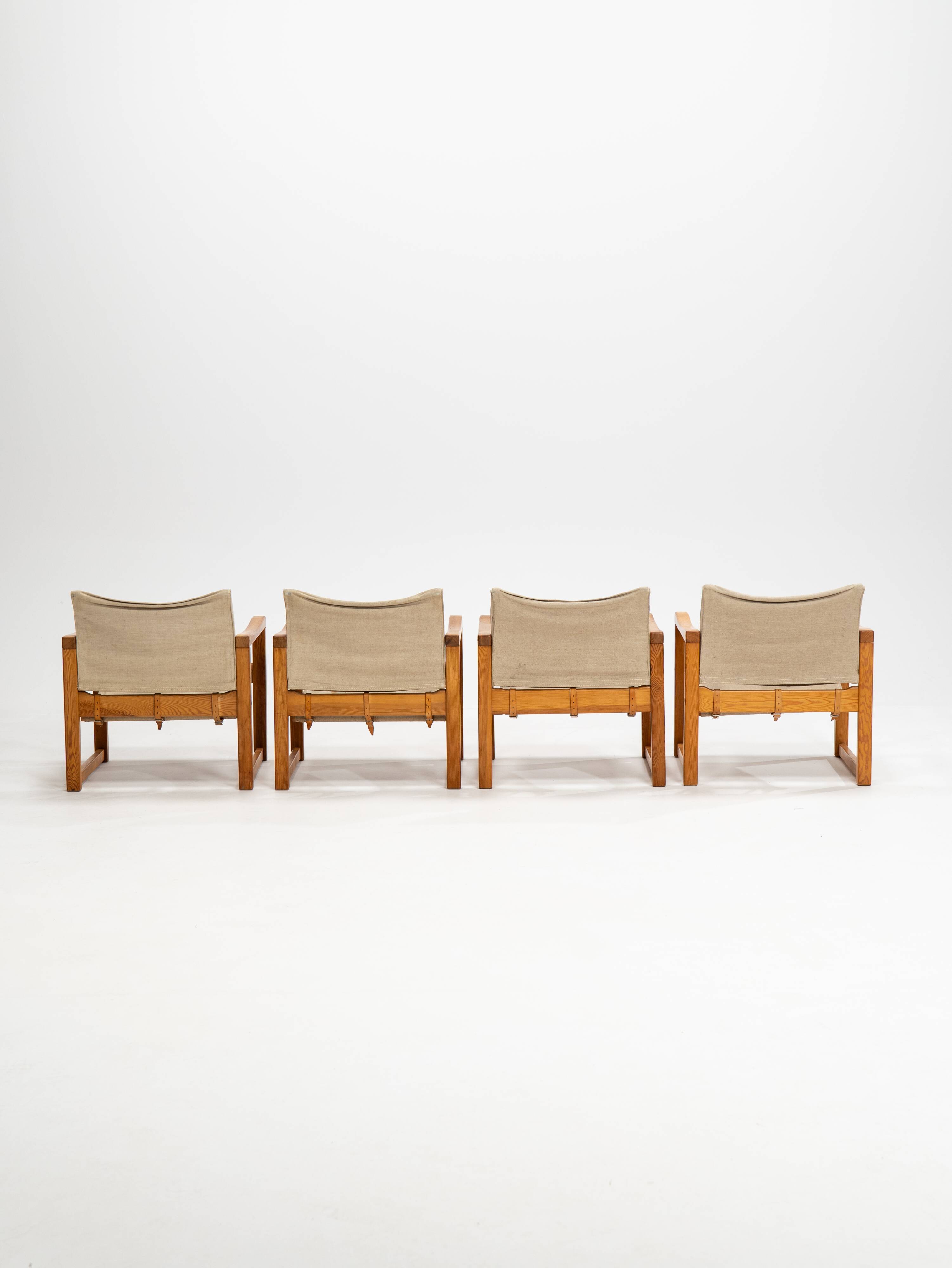 Ensemble de quatre fauteuils Karin Mobring modèle Diana par Ikea en Suède, années 1970