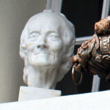 Head of voltaire in plaster