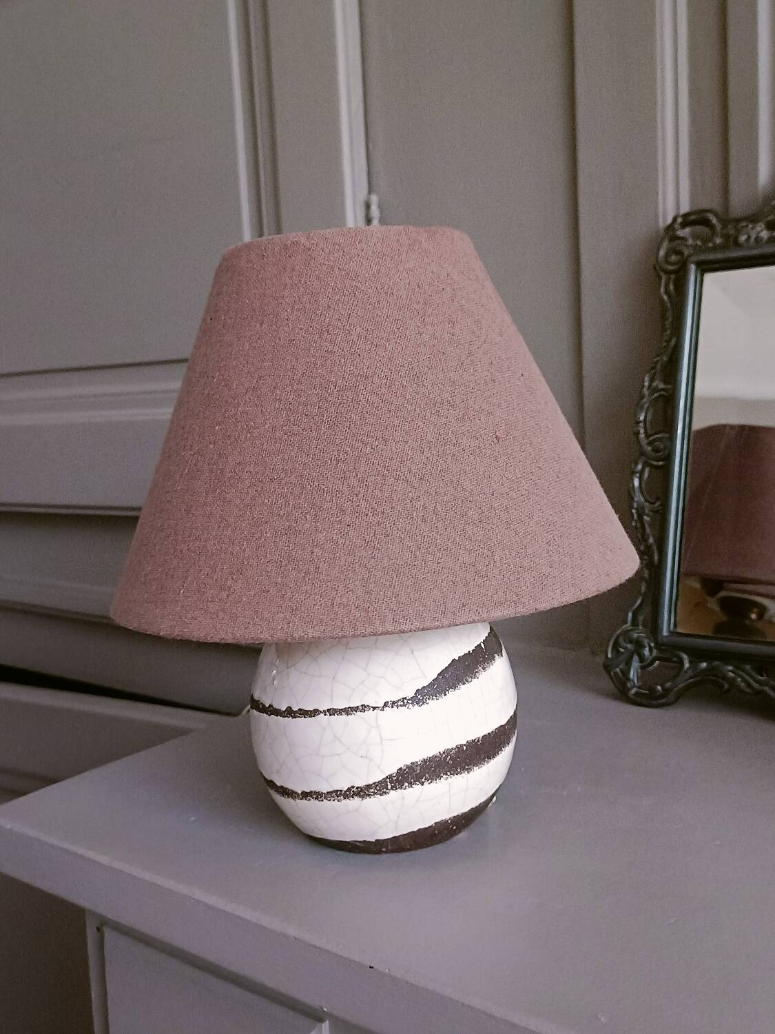 Lampe de chevet 60', grès et céramique