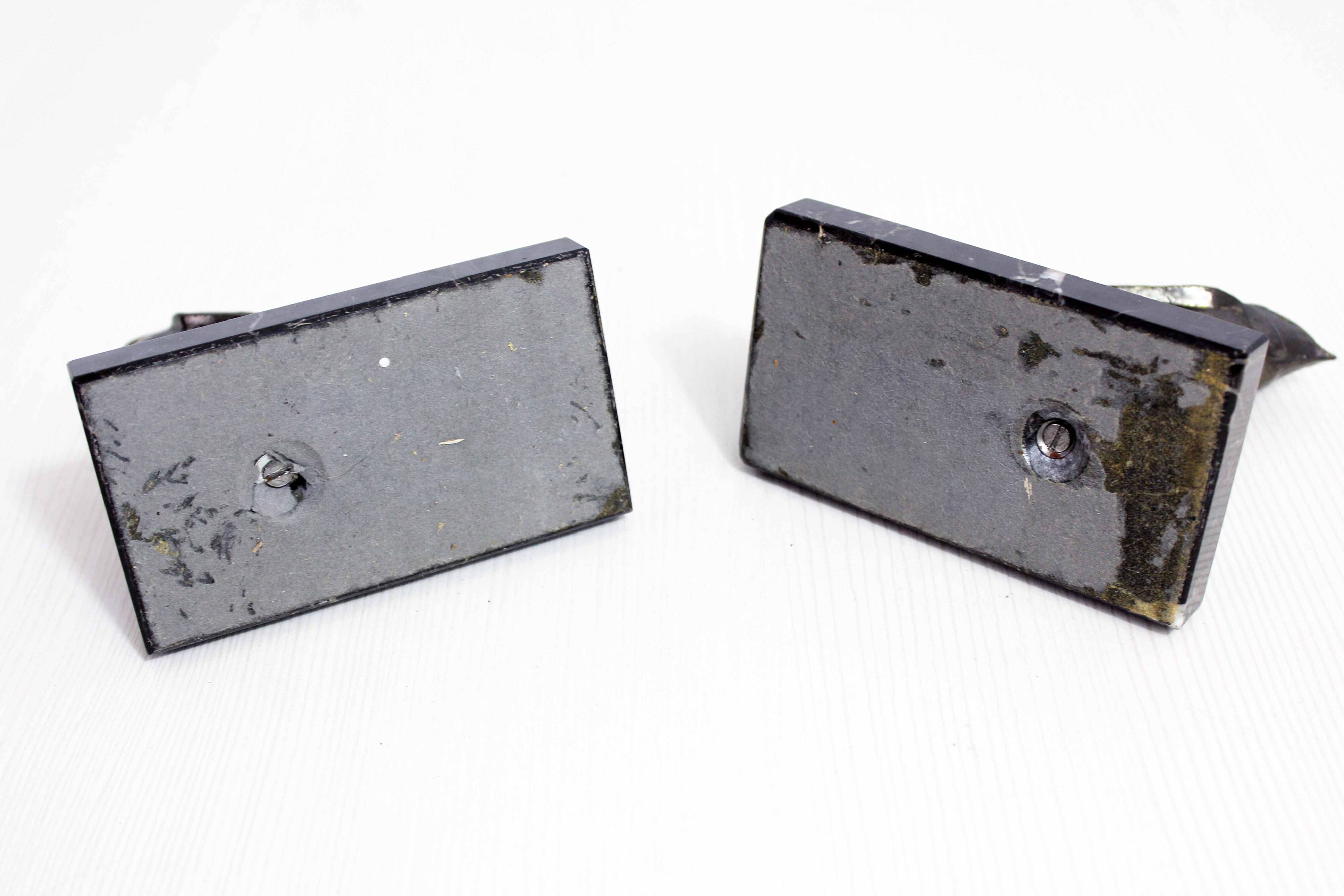 Bird bookends in brass and marble