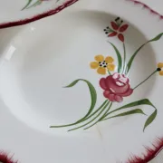 4 vintage deep plates, ironstone Salins model Pierrette
