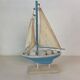 Blue and white boat