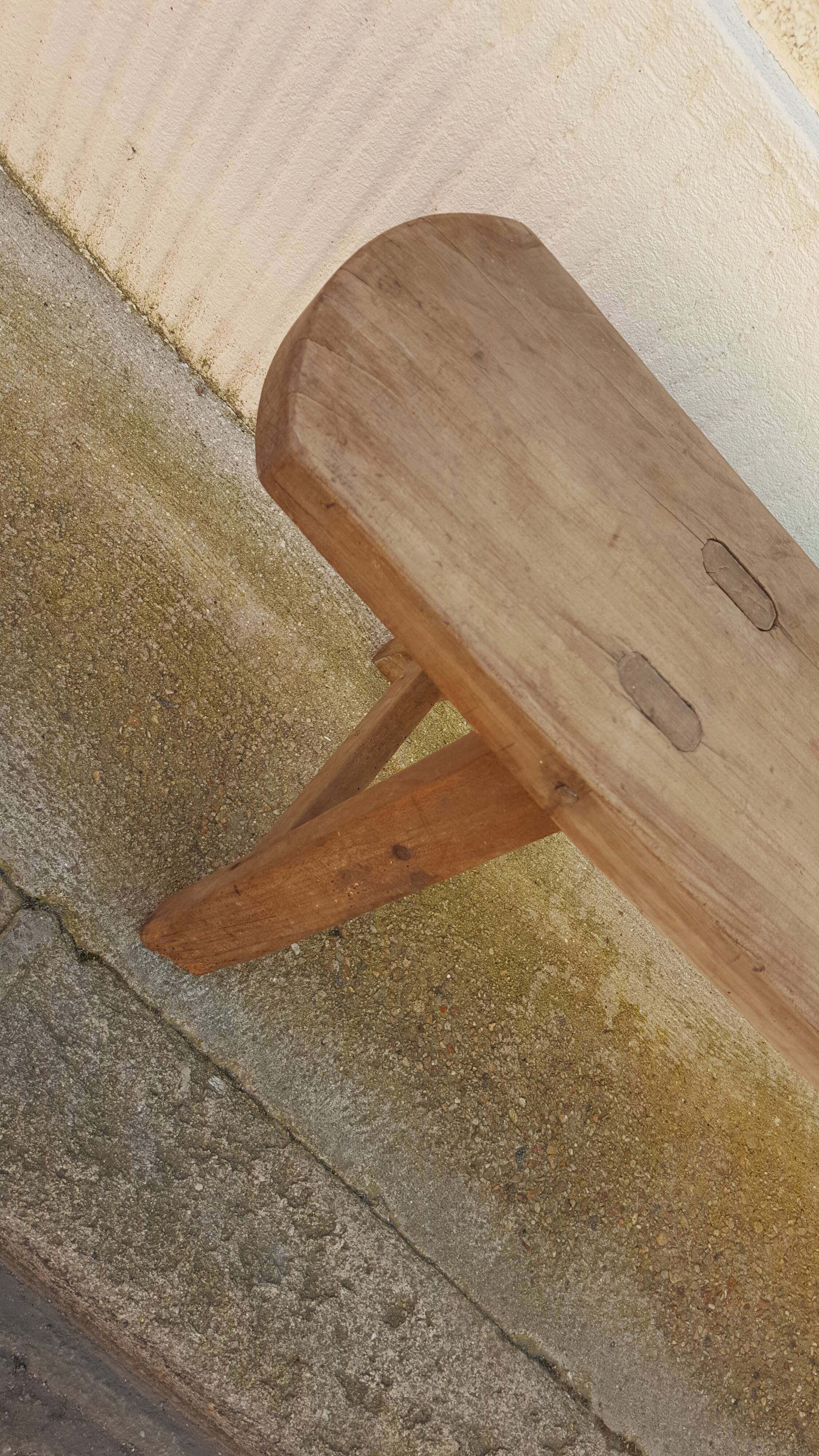 Natural wood farm bench