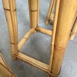 Set of three rattan high stools