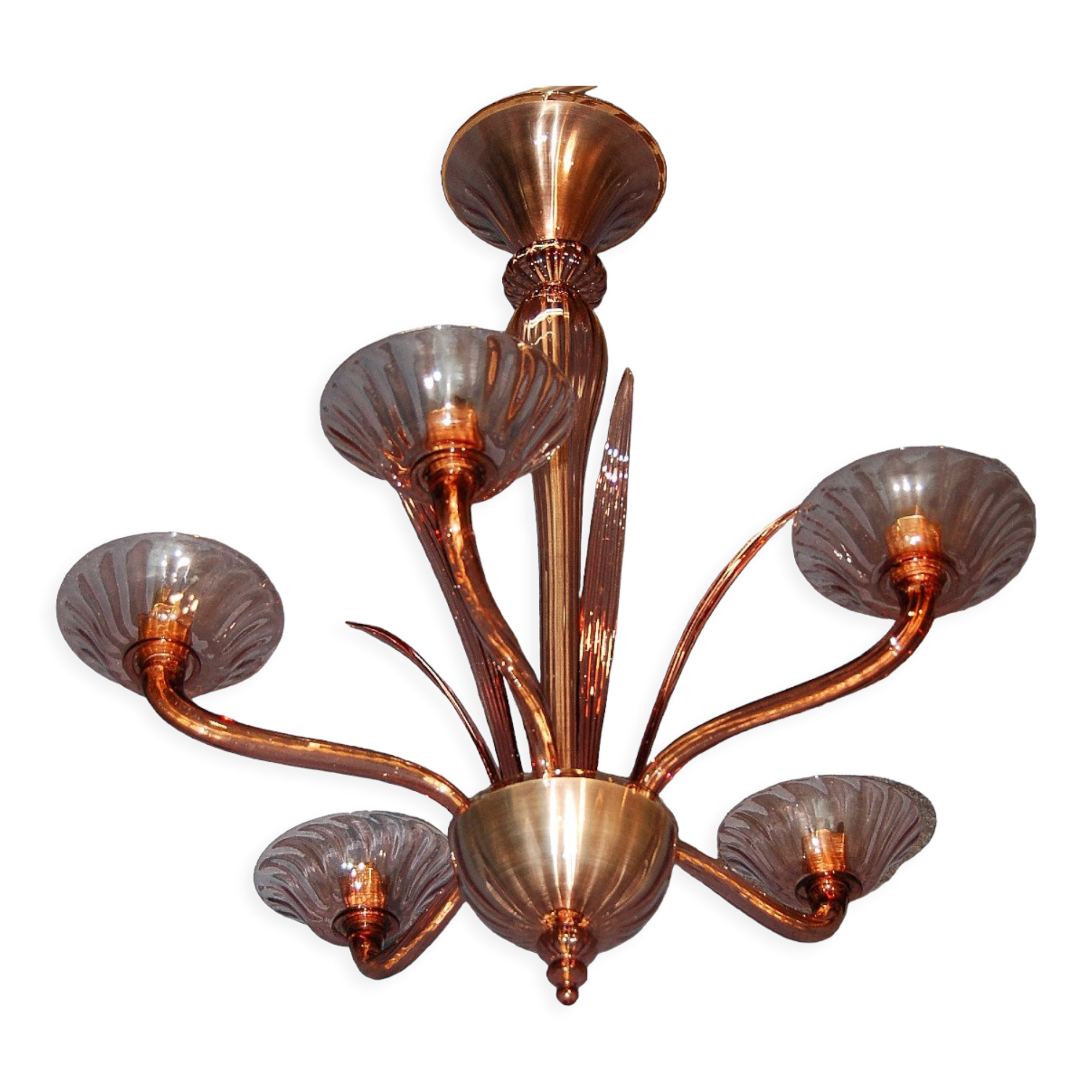 Amethyst chandelier (signed) Murano circa 1940-50