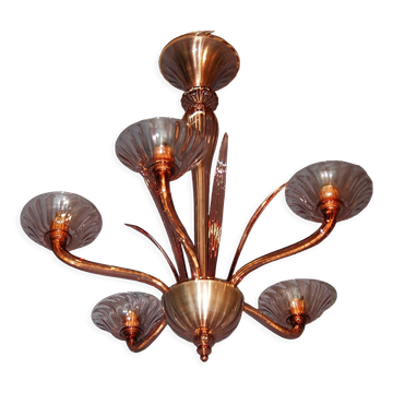 Amethyst chandelier (signed) Murano circa 1940-50