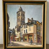 Signed village scene
