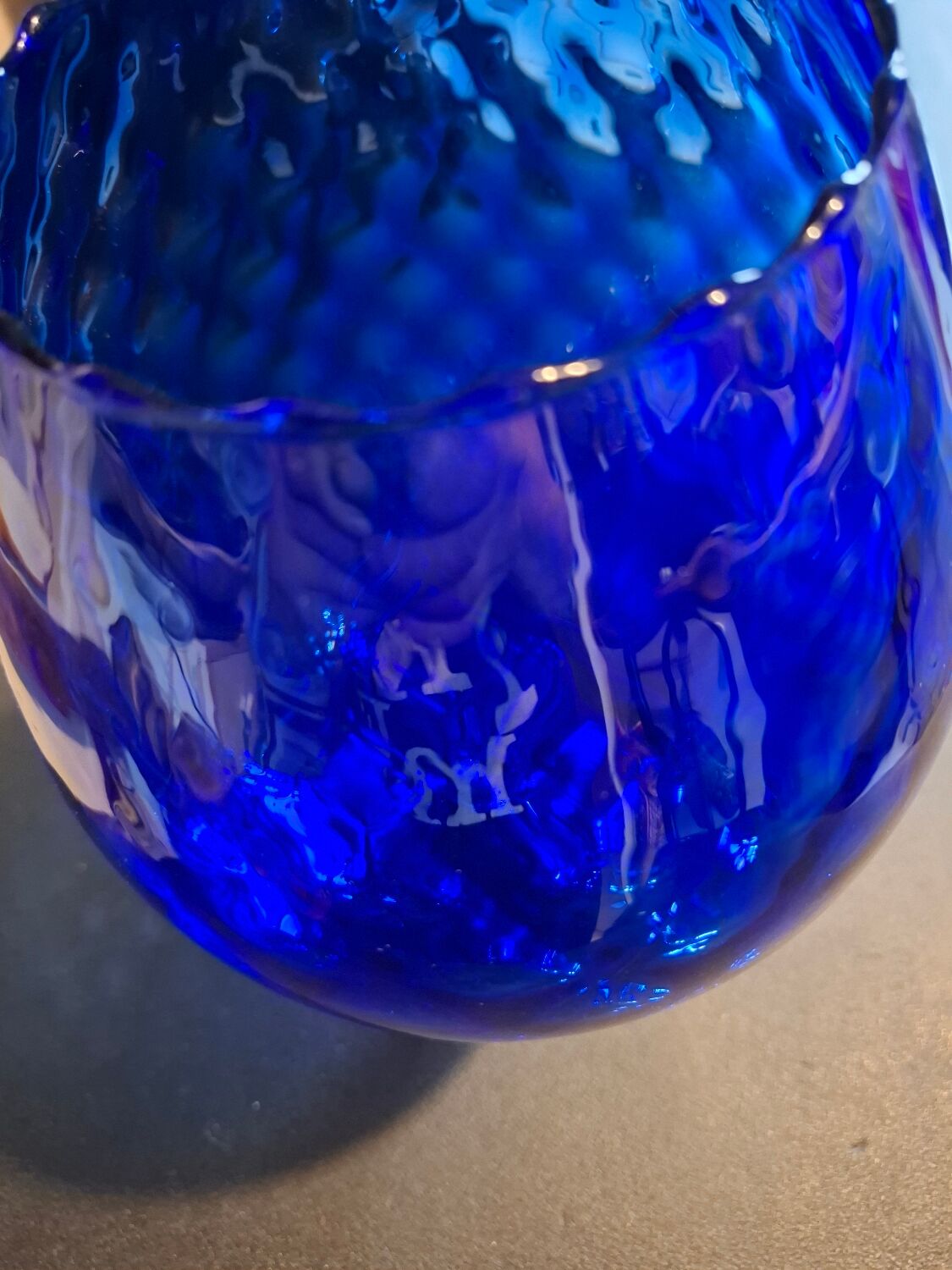 Vintage cobalt blue glass vase Empoli