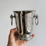 Small silver metal ice bucket