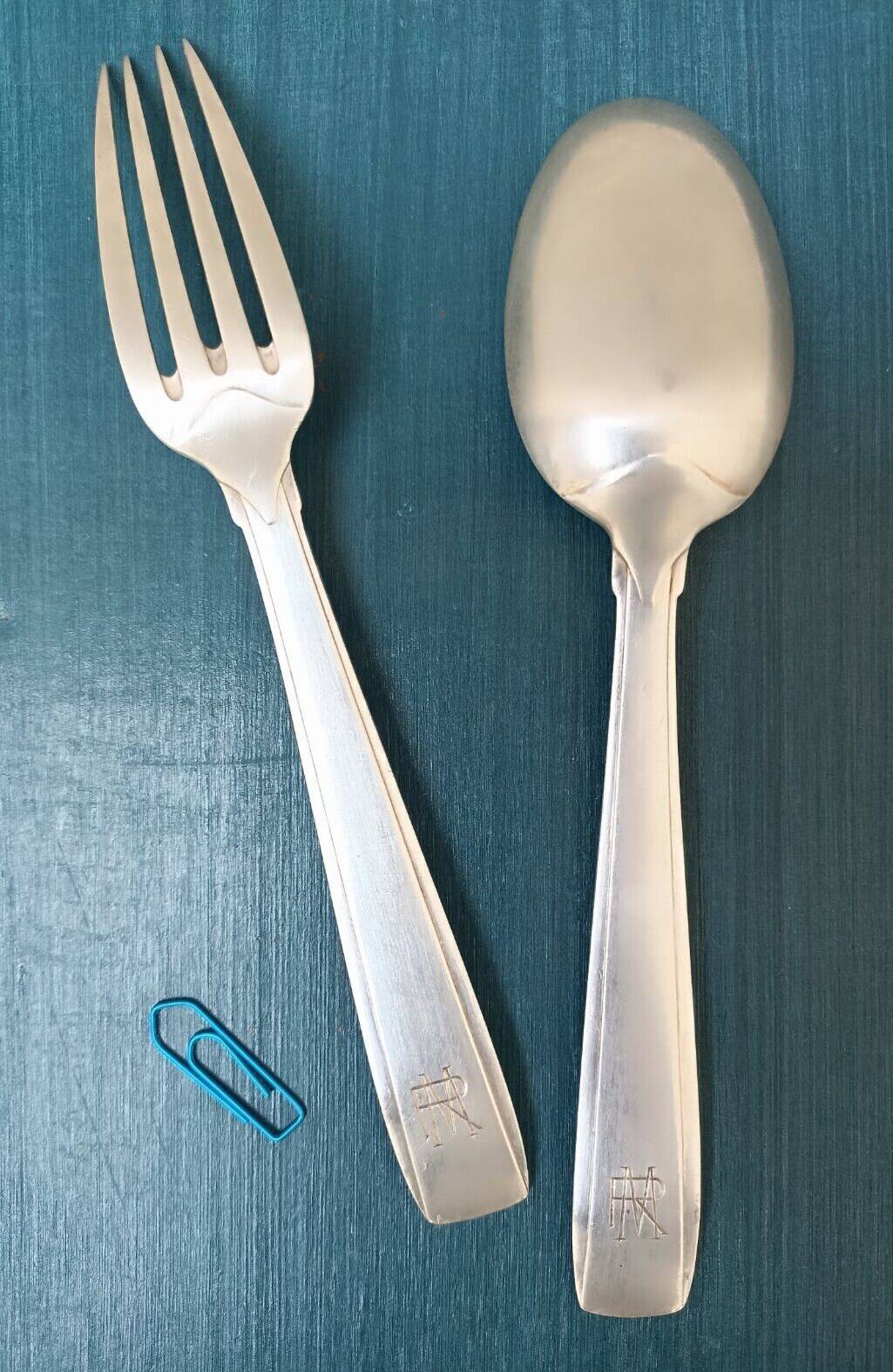 Solid silver fork and spoon Ernest Prost Paris, 1920s-1930s