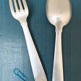 Solid silver fork and spoon Ernest Prost Paris, 1920s-1930s