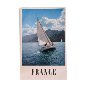 Original poster France Savoie Lac du Bourget - ca 1955