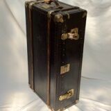 Old wooden and leather trunk
