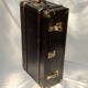 Old wooden and leather trunk