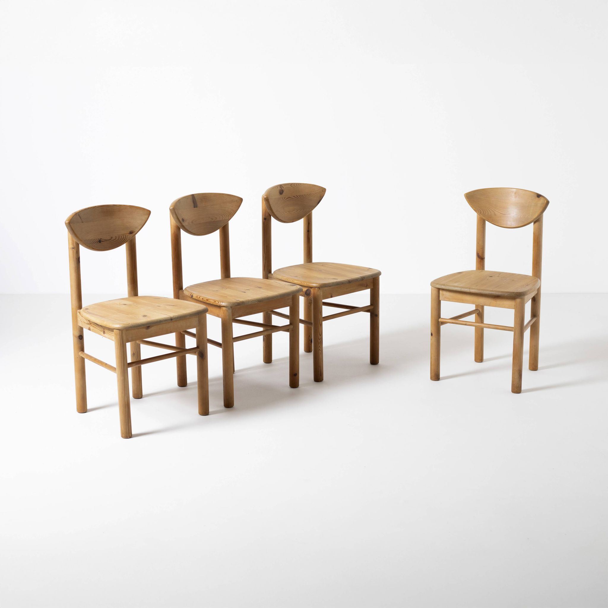 Set of 4 pine dining chairs attributed to Rainer Daumiller, Denmark, 1970s