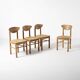 Set of 4 pine dining chairs attributed to Rainer Daumiller, Denmark, 1970s