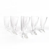 6  verres à shot angelo mangiarotti pour cristalleria colle 1991